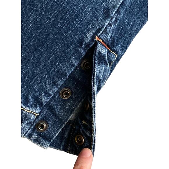 Vintage Y2K No Boundaries Snap Hem Low Rise Cropped Skinny Blue Jeans Size 9 - Picture 7 of 8